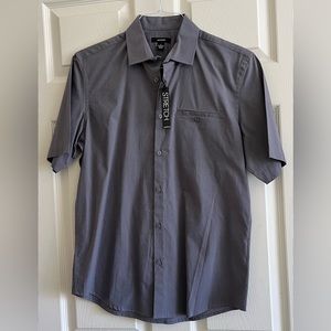 Men’s Alfani Short Sleeve Dress Shirt. Size Small, Color Gray